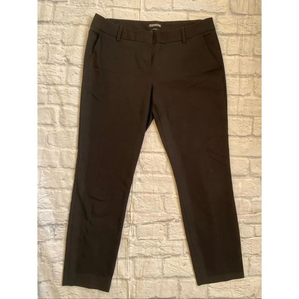 Express women 8R columnist cropped slacks black